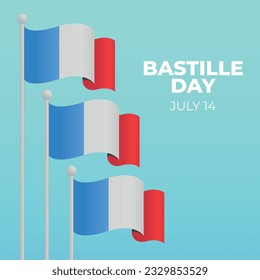 vector graphic of Bastille Day good for Bastille Day celebration. flat design. flyer design.flat illustration.