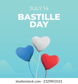 vector graphic of Bastille Day good for Bastille Day celebration. flat design. flyer design.flat illustration.