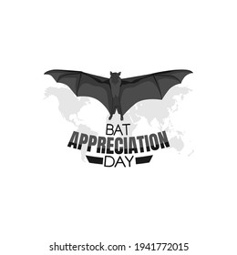 vector graphic of bat appreciation day good for bat appreciation day celebration. flat design. flyer design.flat illustration.