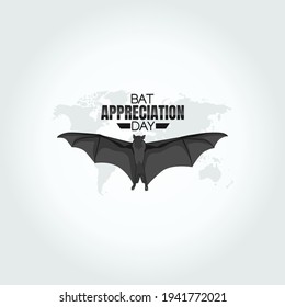 vector graphic of bat appreciation day good for bat appreciation day celebration. flat design. flyer design.flat illustration.