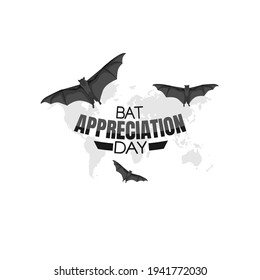 vector graphic of bat appreciation day good for bat appreciation day celebration. flat design. flyer design.flat illustration.