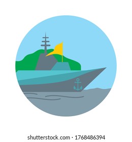 vector graphic of battle ship. commemorate naval day