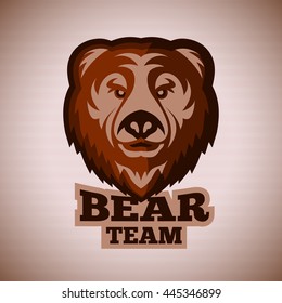 Vector graphic bear face template for logo, badge, sign etc.