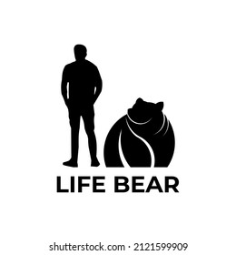 vector graphic of bear logo design black color on white background.