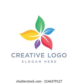 Vector graphic of beautiful leaf logo design template