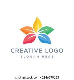 Vector graphic of beautiful leaf logo design template