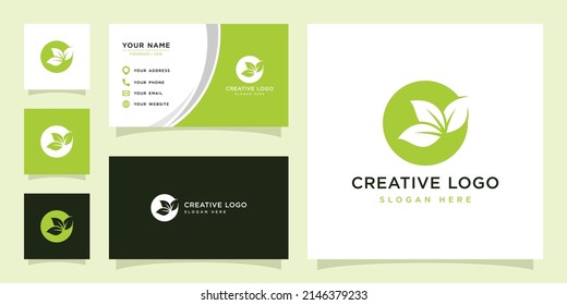 Vector graphic of beautiful leaf logo design template