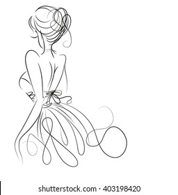 Sketch Woman Dress Images Stock Photos Vectors Shutterstock