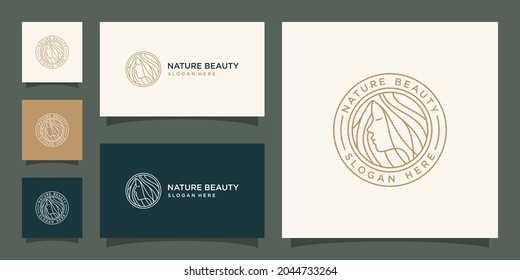 Vector graphic of Beauty woman line art logo design