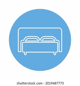 Vector Graphic of Bed - Blue Monochrome Style - simple illustration. Editable stroke. Design template vector.outline style design.Vector graphic illustration