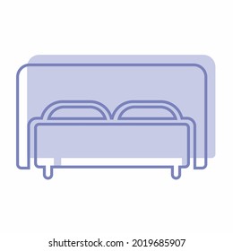 Gráfica vectorial de la cama - Estilo Twins - ilustración simple. Trazo editable. Diseño de plantilla vector.diseño de estilo de esquema.Ilustración gráfica vectorial