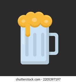 Gráfico vectorial de la cerveza. Ilustración de bebidas alcohólicas con estilo de diseño plano. Adecuado para activos de diseño de contenido