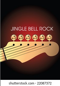 Vector Graphic of bells on guitar to illustrate Jingle Bell Rock. Space for text.