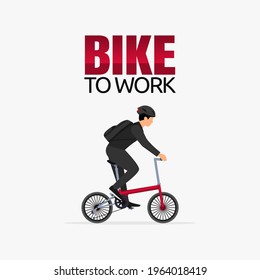 vector graphic of bike to work good for bike to work celebration. flat design. flyer design.flat illustration.