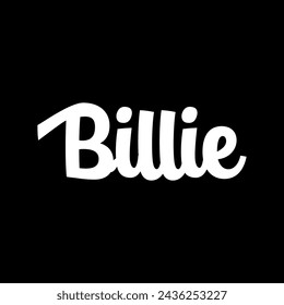 Gráfico vectorial del texto del nombre Billie. Este vector es perfecto para logotipos de la empresa, nombres de diseño de camisetas, plantillas, banners, fondos, fondos de pantalla, decoraciones, nombres de identidad, boutiques, negocios, y b