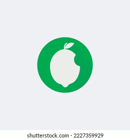 vector graphic of bitten lemon icon