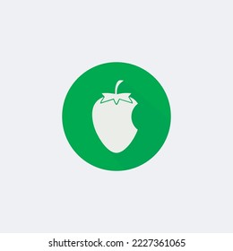 vector graphic of bitten strawberry icon