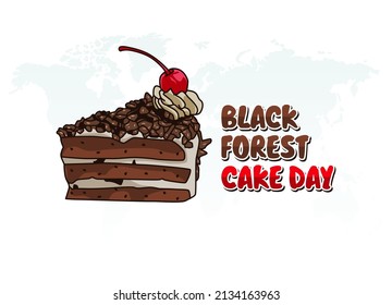 vector graphic of black forest cake day good for black forest cake day celebration. flat design. flyer design.flat illustration.