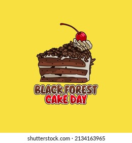 vector graphic of black forest cake day good for black forest cake day celebration. flat design. flyer design.flat illustration.