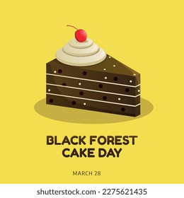 vector graphic of black forest cake day good for national black forest cake day celebration. flat design. flyer design.flat illustration.