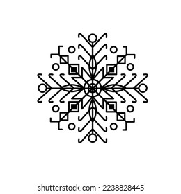 Vector gráfico de nevado negro sobre fondo blanco. Bonito elemento para su decoración de invierno y Navidad, diseño. 