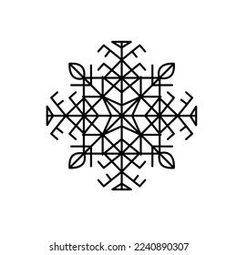 Vektorgrafik-Schwarze Schneeflocke auf weißem Hintergrund. Schönes Element für Ihre Winter-und Weihnachtsdekoration, Design. Geometrische Elemente.