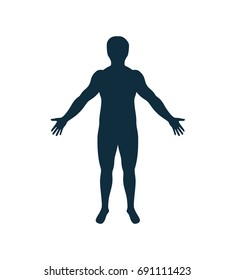 Vector graphic black and white illustration of human, individuality metaphor.