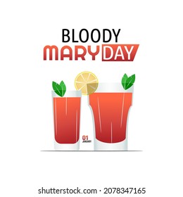 vector graphic of bloody mary day good for bloody mary day celebration. flat design. flyer design.flat illustration.