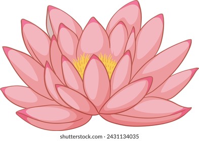 Vector graphic of a blooming pink lotus flower