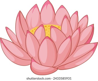 Vector graphic of a blooming pink lotus flower