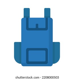 Vector graphic of blue backpack. Bag illustration with flat design style. Suitable for poster or content design assets