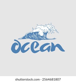 Vector graphic blue beach ilustration 
