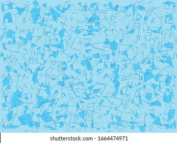 Vector graphic in blue color. Abstract background for decorative illustration.