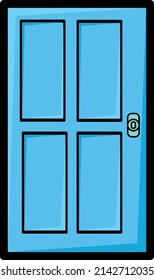 vector graphic of blue door good for national blue door celebration. flat design. flyer design.flat illustration.