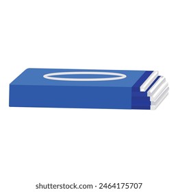 Vector graphic of a blue eraser, isolated on a white backdrop