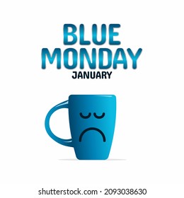vector graphic of blue monday good for blue monday celebration. flat design. flyer design.flat illustration.