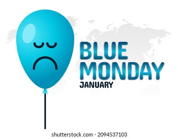vector graphic of blue monday good for blue monday celebration. flat design. flyer design.flat illustration.