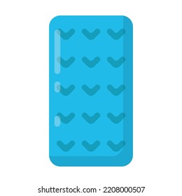 Vector graphic of blue wind mattress. Camp equipment illustration with flat design style. Suitable for poster or content design assets