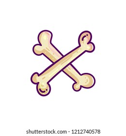 Vector graphic bones in cross isolated on white background