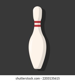 Vector graphic of bowling pin. Bowling equipment illustration with flat design style. Suitable for poster or content design assets