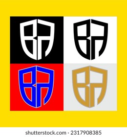 Gráfica vectorial del diseño de logotipo de letras BR o RB con letras B y R, Monograma RB o BR en forma de escudo.perfecto para logotipos de empresa, logotipos de apoyo, etiquetas, diseños de nombres de boda y marca, etc.