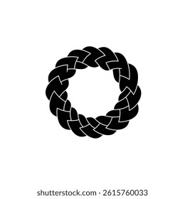 Vector Graphic Of Braided Circle Geometric Weave Black And White Isolated
