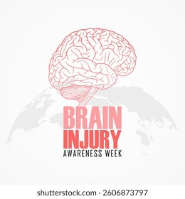Vector graphic of Brain Injury Awareness Week for Brain Injury Awareness Week celebration.