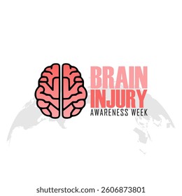 Vector graphic of Brain Injury Awareness Week for Brain Injury Awareness Week celebration.
