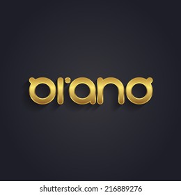 Vector graphic BRAND text symbol for your company in gold