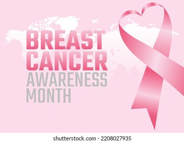 vector graphic of breast cancer awareness month good for breast cancer awareness month celebration. flat design. flyer design.flat illustration.