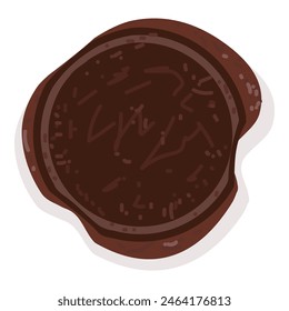 Vector graphic of a brown wax seal, perfect for documents and certificates