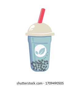 Vector Graphic of Bubble Milk Tea. Boba. Bubble Tea Pearl Milk Tea Popular.