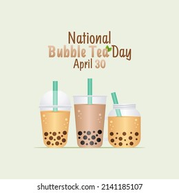 vector graphic of bubble tea day good for national bubble tea day celebration. flat design. flyer design.flat illustration.