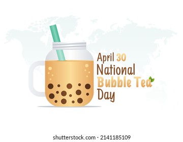 vector graphic of bubble tea day good for national bubble tea day celebration. flat design. flyer design.flat illustration.